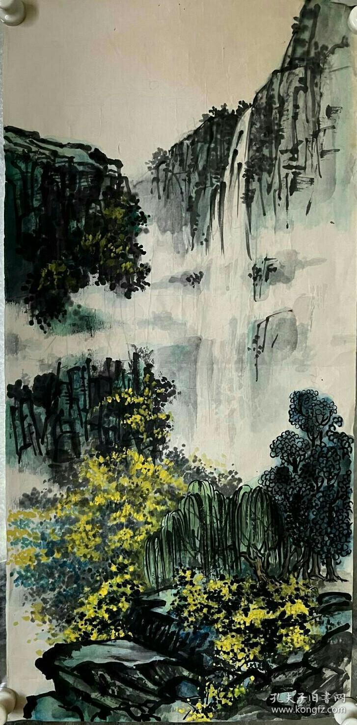 八十年代山水画，无款识，纯手绘