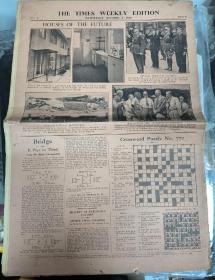 珍贵民国时期国外参考资料 1944年 英国泰晤士周刊一份 记录当年的许多广告和二战时期的时事等内容。