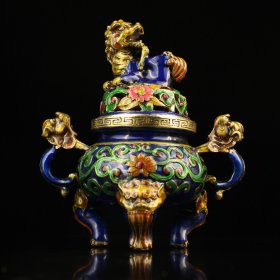 复古纯铜镶嵌景泰蓝 珐琅彩熏香炉 工艺精湛 器型款式精美