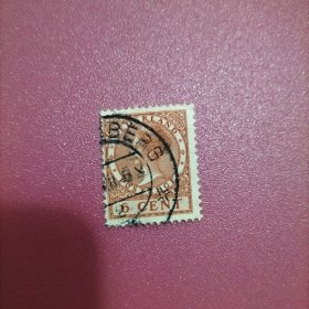 荷兰信销邮票 1924年威廉明娜女王头像 6CENT（库存 2 )
