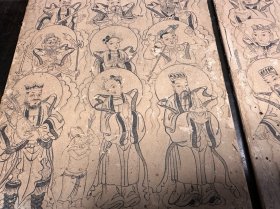 明代～（儒释道）三教神仙画像十二幅。人物传神、画工精湛！