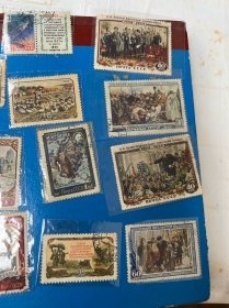 50年代苏联邮票21枚，有列宁逝世30周年，十月革命，风景建筑等