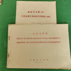 福建省企业管理财务报表编制说明(1958.11)
   农田水程财务管理规定(1957.10)      共二份