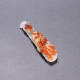 旧藏 红翡翠龙钩
