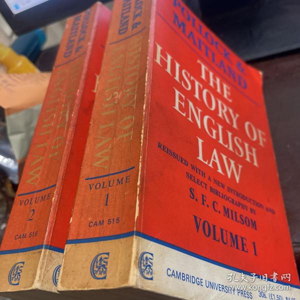 The History of English Law : Before the Time of Edward I Volume I Volume II reissued with a new introduction and select bibliography by  S.F.C.Milsom