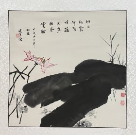 20250108 水墨荷花 尺寸：79*176 厘米 画芯尺寸：66*66 厘米