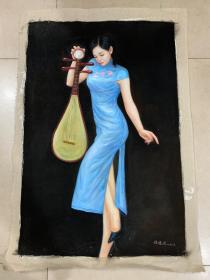 编号010，手绘油画
作者:陈逸鸣
尺寸：100×70cm
实物拍摄，一物一图
