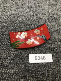 AA76-5 9048 Vintage 聚邮阁藏品 日本回流中古发夹 螺钿金莳绘