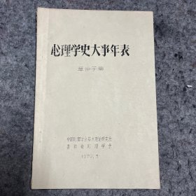 心理学史大事年表