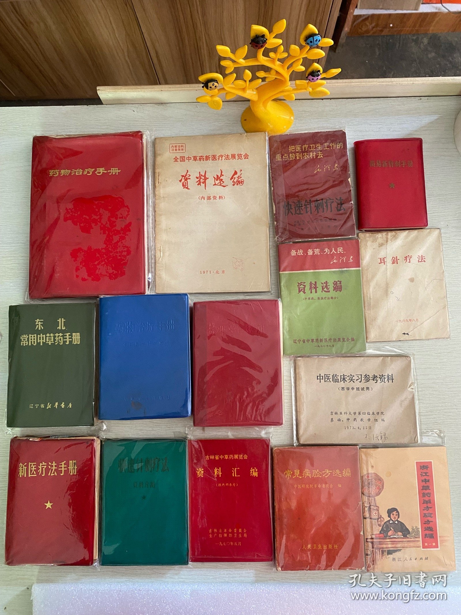 快速针刺疗法+新医疗法手册+中医临床实习参考资料+简易新针刺手册+快速针刺疗法+浙江中草药单方验方选编第一辑+赤脚兽医手册+吉林省中草药展览会资料汇编+资料选编（中草药、新医疗法部分）+常见病验方选编+东北常用中草药手册+耳针疗法+药物治疗手册+全国中草药新医疗法展览会资料选编+药物治疗手册（15本合售）