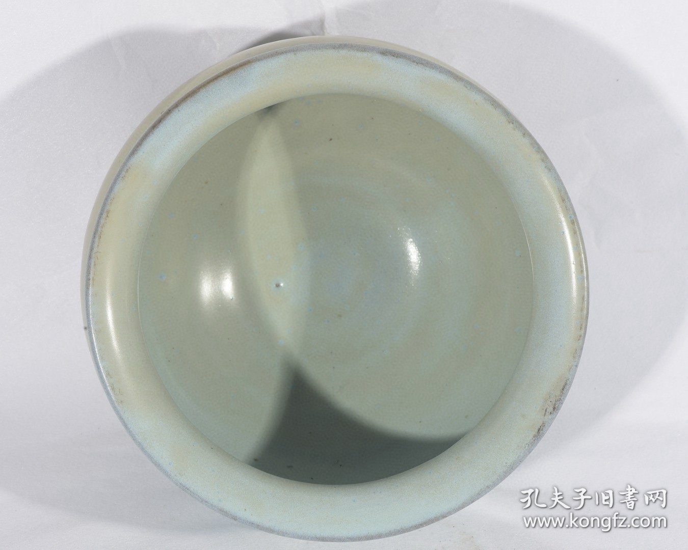 大宋天青釉钧窑乾隆御题香炉笔洗 高13.3径20.4厘米2