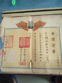 毕业证，1954年7月，有学校印，还有县政府印，少见，包邮