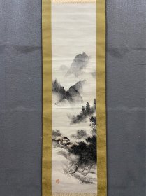 楚江，清末民国时期老画，佚名老画《夏山野隐图》