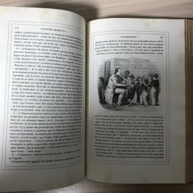 1842年出版的老版本法文原版书：圣赫勒拿纪念馆、流亡中的拿破仑、拿破仑的最后时刻、以及拿破仑皇帝遗骸被转移到荣军院的历史（16开精装 两册全）品相见描述