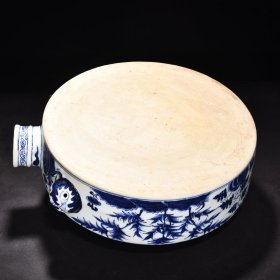 元青花海水龙纹扁壶 高46厘米宽40