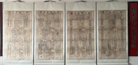 清初刻印，医学针灸资料，针灸图（铜人明堂之图）四条，大张，两条万历，两条康熙，刷印纸有“同泰”字样