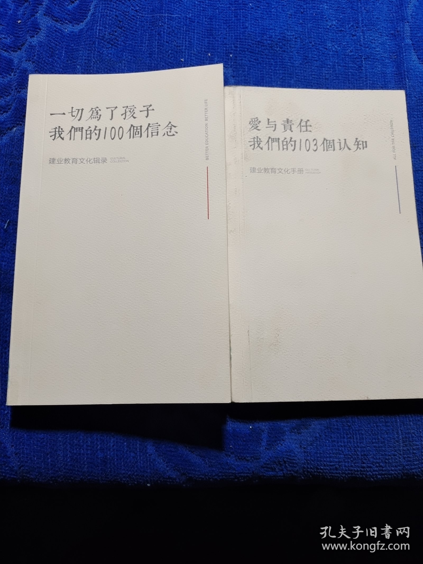 一切为了孩子我们的100个信念，爱与责任我们的103个认知建业教育文化手册，2本合售