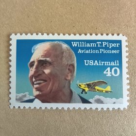 USA112美国邮票1991年名人人物 航空先驱 威廉派珀 外国邮票 新 1全 软痕，指纹