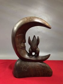 紫檀木案头吉祥摆件，手工雕刻，品相完好尺寸见图
