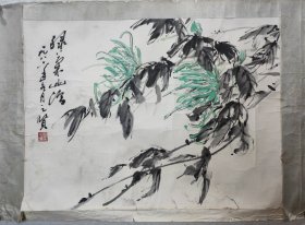 上海画家 颜之贤 《绿花幽冷》