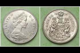 加拿大1974年50分硬币 镍币