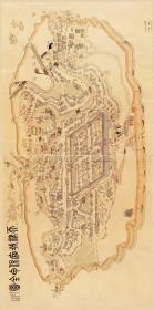 古地图1899 天津城厢保甲全图 清光绪二十五年。纸本大小81.94*164.05厘米。宣纸复制品