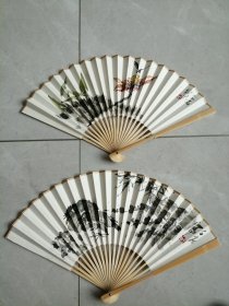 手绘国画折扇二把每把50元