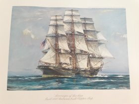1927年《风帆的浪漫：19世纪快速帆船图谱》限量1000册，内含海量快速帆船彩色插图，毛边本