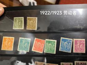 德国邮票 魏玛共和国 1921-1923 普票四套合售 具体看图 合计22枚