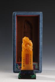 清代寿山田黄印章规格：重量121g 高9cm 宽3cm