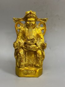 铜坐财神摆件，品相如图
重约1.3公斤