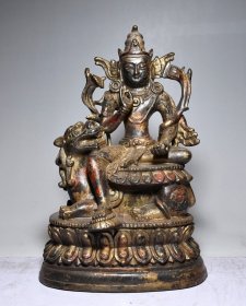 铜佛像，文殊菩萨，高23厘米宽15厘米重量3.9斤