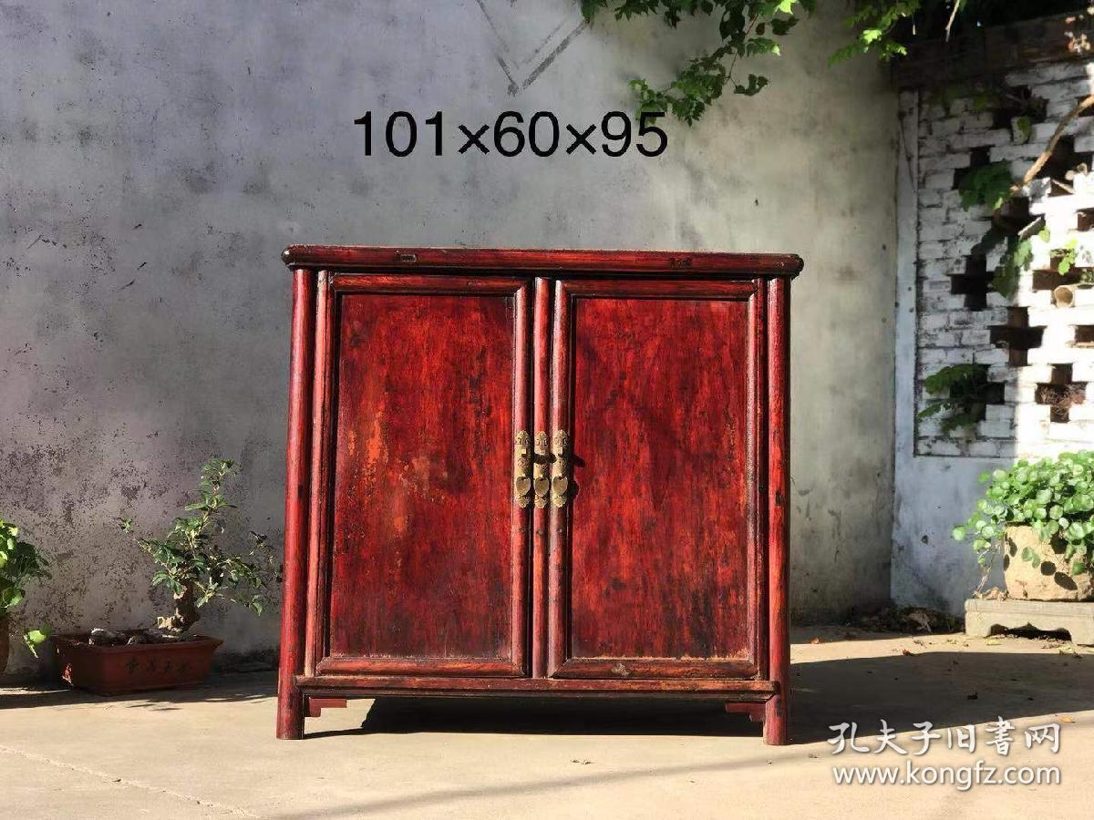 明式做工小书柜，可做茶柜或餐边柜，圆角圆帽，简约优雅，包老货