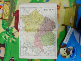 光绪三十一年湖北分府手绘地图（清代孤品）