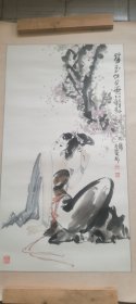 李晖，人物作品，保真，四川籍画家，100×54.5，尺寸