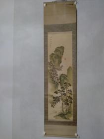 【日本回流】原装旧裱 佚名国画作品《蓬莱朝光》一幅，（纸本立轴，尺寸：130*37，款识：静山遗史）