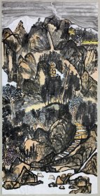 得自作者本人，终身保真 ——董凤刚，四尺整张附带合影。董凤刚，男，临沂市河东区人，中共党员，退役军人，中国美术家协会会员，山东省美术家协会理事，临沂市美协副秘书长，临沂美术学院秘书长，河东区美协名誉主席，兰山区美协副主席。