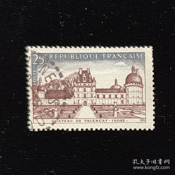 外国邮票 法国邮票 漂亮建筑物精美 信销票一枚