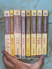 中国佛教百科全书 全8册 合售 《经典卷》《教义卷·人物卷》《历史卷》《宗派卷》《仪轨卷》《诗偈卷·书画卷》《雕塑卷》《建筑卷·名山名寺卷》 部分有写划 锁线装如图