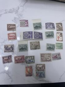 英属地邮票23张 上面很多都是新票 部分高值票 一起打包50元。