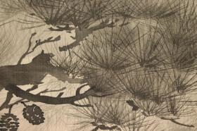 回流字画 回流书画 松竹梅《岁寒三友》图 作者：加藤春甫（1879-1950），日本画家，师从鈴木松年。；日本回流字画 日本回流书画