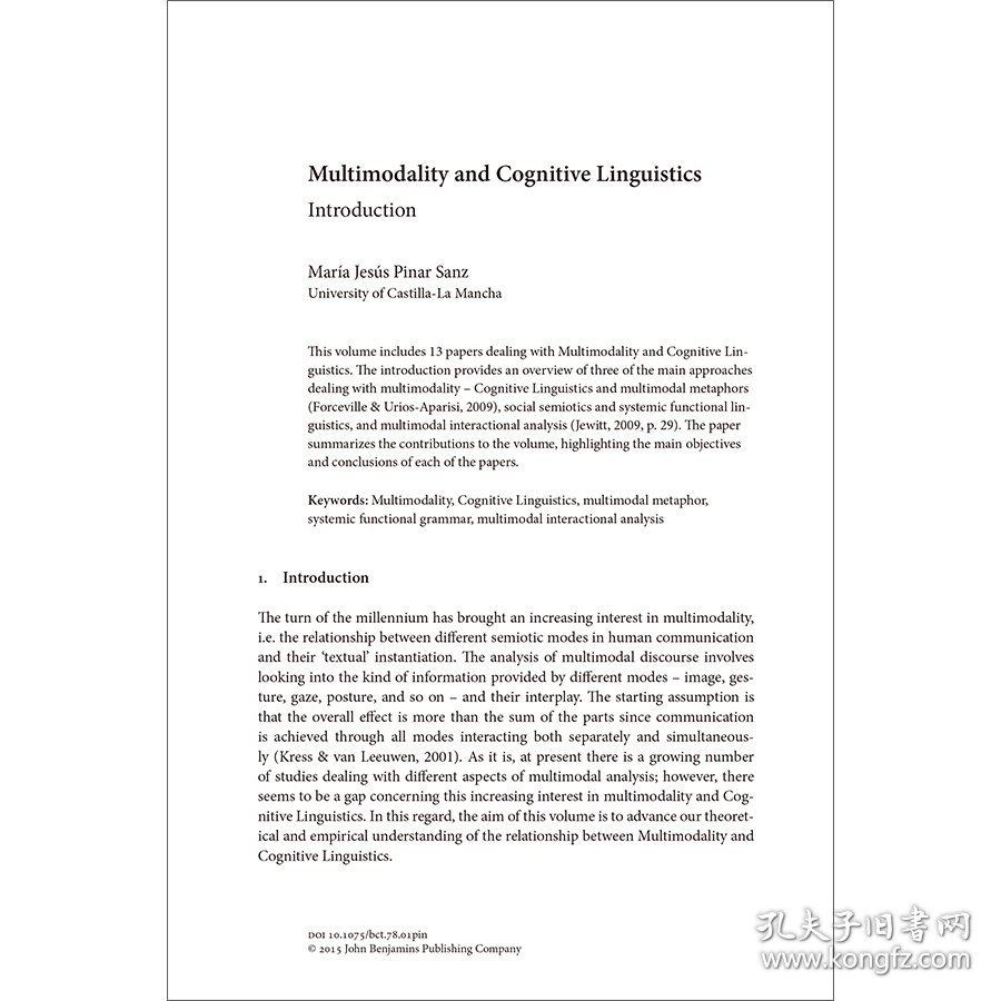 【正版新书】Multimodalityandcognitivelinguistics