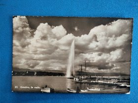 日内瓦及湖景 瑞士洛桑出品早期明信片