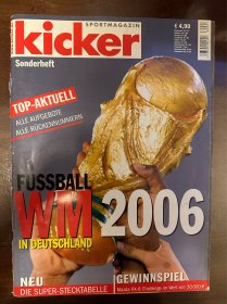 2006德国世界杯足球特刊 kicker踢球者原版欧洲杯欧洲杯画册 赛前特刊 带德国队签名复刻包邮快递