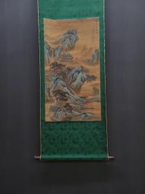 旧藏 宋代 李嵩 精品绢本晴峦仙阁图 画心尺寸51.5x95.5厘米