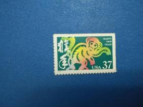 1992年美国猴年不干胶邮票