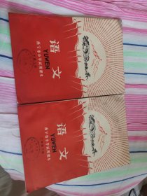 西宁市小学试用课本《语文》【二年级上册、二年级下册两册合售】（毛主席彩像、林手书题词完整，内页干净雪白，近9品，下册书脊稍有磨损，上册封面缺一小小角，收藏级品相，请慎重下单，售后不退）