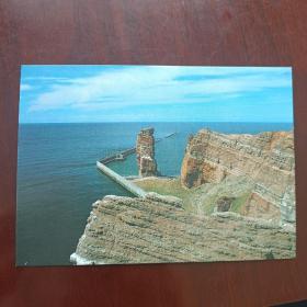 F0923外国明信片 1990年 德国邮票  名胜古迹 著名景观 70芬尼 明信片 邮票下面有点泛黄污渍