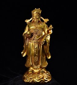 精铜财神造像 高35厘米宽14厘米 重量7.5斤