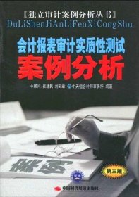 会计报表审计实质性测试案例分析 【正版九新】